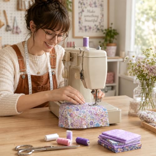 100 Pcs Purple Charm Pack Fabric for Quilting 5 Inch - color: Purple, size: 5″