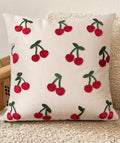 Embroidered Throw Pillow Cover 18x18 Inch, Little Cherry - color: Little Cherry, size: 18" x 18" (Pack of 1)