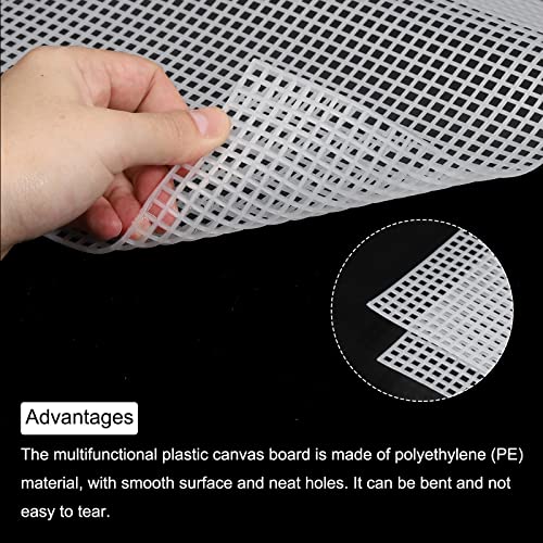 MECCANIXITY Plastic Mesh Canvas Sheet 50x33cm/20x13inch White Blank Canvas Rectangle 4mm Hole for Embroidery Needlepoint, Knit Crochet Mesh, Pack of 2 - color: White, size: 20x13inch