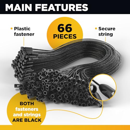 Ornament Hooks for Christmas Tree Decorations 66 pcs – Black Durable Ornament Hangers – Christmas Ornament Tree Hooks - Black Ornament String with Snap - color: 66 Pcs Black
