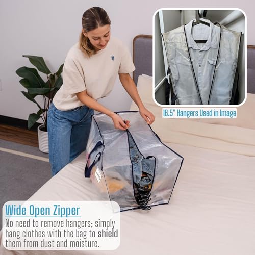 VENO 20 Pack Heavy Duty Moving Bags with Backpack Straps, Zippers & Handles, Extra Large Packing Bags for College Dorm Essentials, Moving Supplies Alternative to Cardboard Moving Boxes - color: Clear, size: 20 Pack