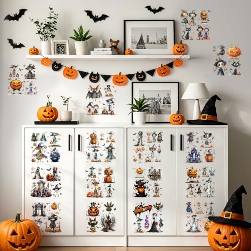 16 Pcs Halloween Vintage Rub-On Transfers for Furniture & Crafts - style: Halloween Vintage