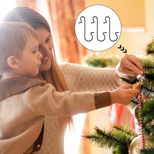 200 Pack Black Christmas Tree Hooks - Ornaments Hangers - color: Black-200pcs