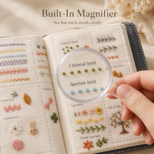 SpaLoo Embroidery Practice Kit for Beginners, Stitch Sample Book