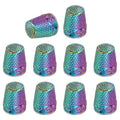 PATIKIL Sewing Thimble 10Pcs Metal Thimbles Hand Sewing Finger Multicolor - color: Multicolor