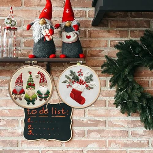 YOUDRN Christmas Embroidery Kits, Candy Canes Embroidery Kits Adults - color: Candy Canes