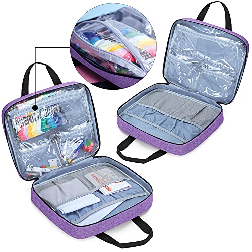 LoDrid Embroidery Kit, Embroidery Project Bag with Embroidery Kit, Purple - color: Purple