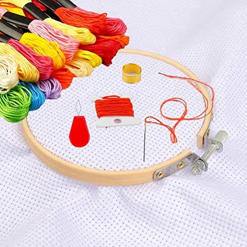 Cldamecy 3 Pieces Embroidery Hoops 4/5/6 inch,Round Bamboo Adjustable Frame Circle Ring Hoops for Embroidery,Cross Stitch,Ornament and Art Craft Sewing - style: 4/5/6 Inch
