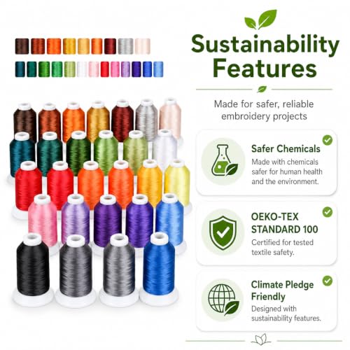 Simthread 40 Spools 550Yds 40WT Polyester Embroidery Thread Set - color: 40BrotherColor