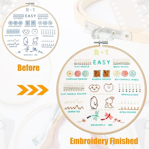 Culberta Embroidery Kit for Adults Beginner, Needlepoint Kits, Cross Stitch Craft Set with HD Video Tutorials, Hand DIY Art Supplies for Gifts (B) - color: Love bouquet