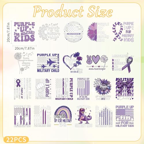 22 Pcs Military Child Iron on Transfers for T-Shirts - color: Military Child