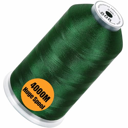New brothread 4000M Huge Spool Embroidery Machine Thread - Deep Green - color: Deep Green