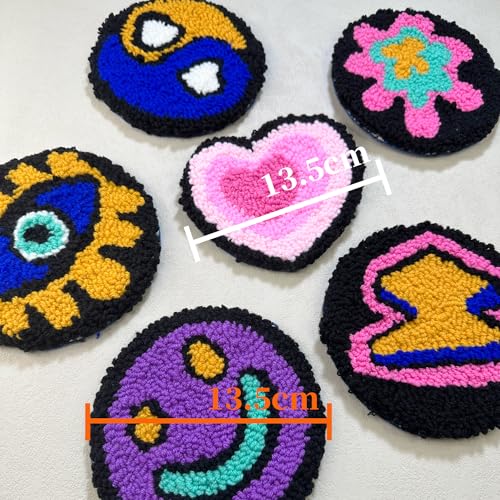 Nytale Punch Needle Kit for Beginners Adults - Easy DIY Coaster Embroidery Set with Yarn, Tools, Patterns & Video Tutorial - Fun Pop Art Gift for Friends & Kids (6PCS) - color: Pop, style: Modern