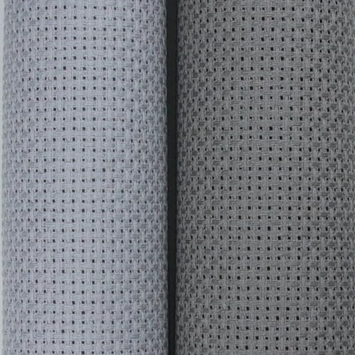 KCS 2 pc of 15" x 18"(38cmx45cm) 14 Count Cross Stitch Cotton Aida Cloth Needlework Fabric Box (Light Grey+Medium Grey, 14CT) - color: Light Grey+medium Grey, size: 14CT