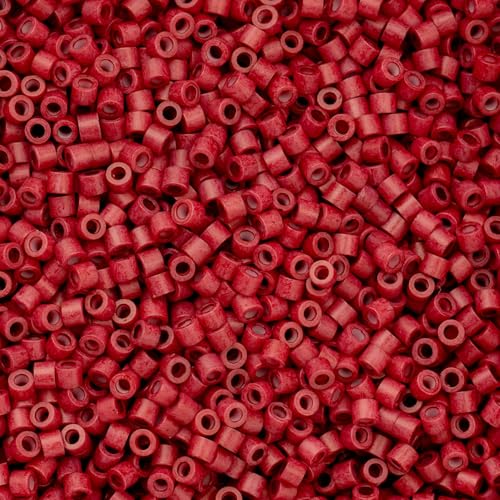 John Bead 25g Cylin Beads Opaque Red Matte 11/0 Glass Cylindrical Seed Beads for Jewelry Bracelets Necklaces Earrings Making Embroidery - color: Opaque Red Matte