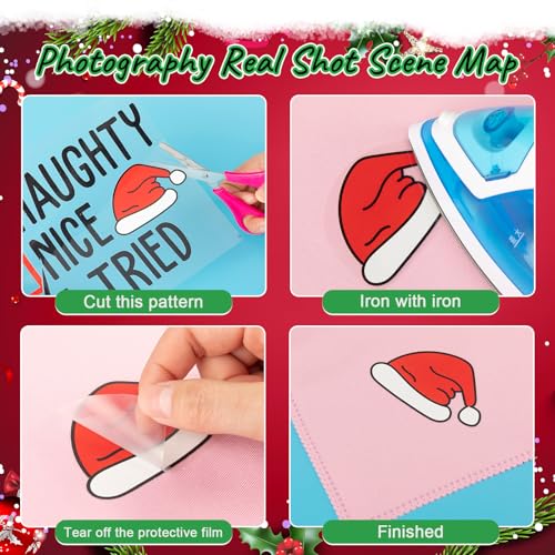 Fainne 12 Sheets Santa Iron on Transfers, Watercolor Heat Decals - style: Santa