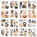 16 Pcs Halloween Rub on Transfers for Crafts 5.7 x 5.7 Inch - color: Cute Ghost