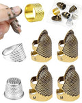 FIVEIZERO Thimble Kit– 7 PCS Sewing Thimbles for Hand Sewing, Metal Finger Protectors, Thimble Ring for Quilting and Embroidery - size: Universal model