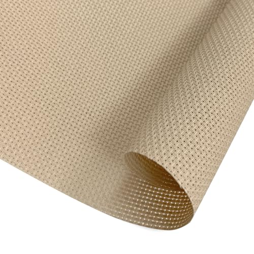Aida Cloth 14 Count Cross Stitch Fabric Cross Stitch Aida Cloth for Embroidery and Needlework (Light Brown, 30 * 39inch) - color: Light Brown