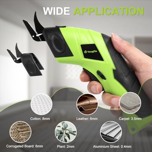 4.2V Cordless Electric Fabric Scissors, Case & 2 Blades - style: With 2 Blades