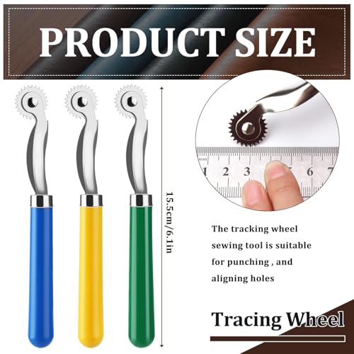 Nitlak 3 PCS Stitch Marking Spacer, Tracing Wheel Sewing Tool, Pounce Wheel - color: Multicolor