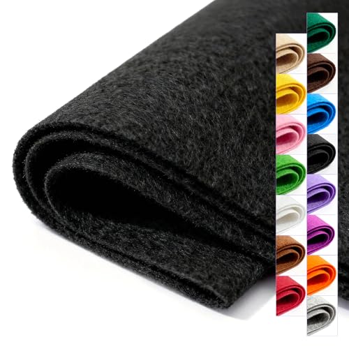 Black Stiff Felt Sheet 36'' X 36'', 1mm Large Felt Fabric Sheet for Crafts - color: Black