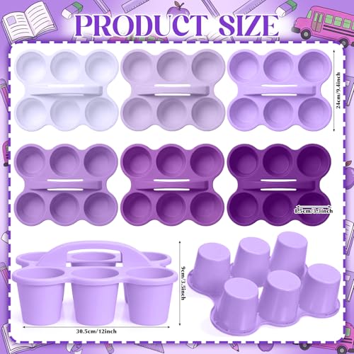 Suclain 6 Pcs Plastic Caddy Organizer with Handle Classroom, Purple - color: Purple