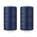 All Purpose Thread Polyester Navy Blue 400 Yards Spool 2 Pack - color: Navy Blue