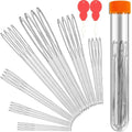 28/35/60 PCS Large-Eye Blunt Needles, Stainless Steel Yarn Knitting Needles, Sewing Needles for Hand Sewing, Crafting Knitting Weaving Stringing Needles, Perfect for Finishing Off Crochet Projects