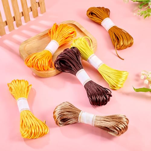 Elecrelive 6 Bundles Polyester Embroidery Floss 3mm Cross Stitch Threads - color: Yellow, Orange