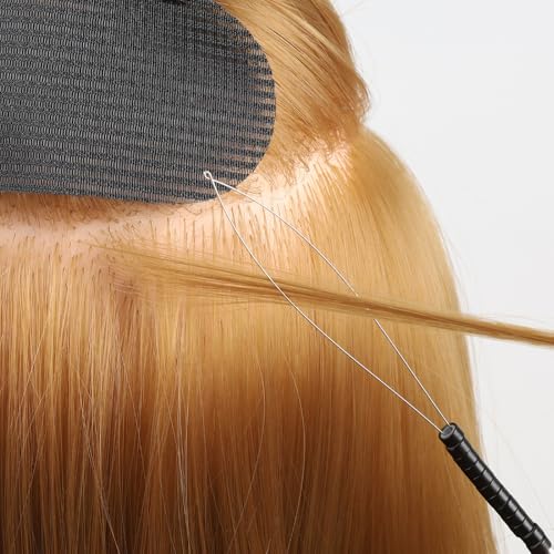 Hair Extension Looper for Micro Beads 5Pcs Sewing in Extensions Removable Pulling Hook Tool Loop Handle Threader for Feather Extensions - color: 2 Gold