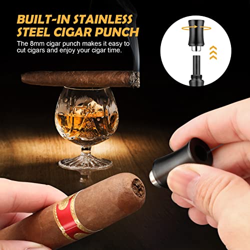TISFA Cigar Draw Enhancer Tool, 3-in-1 Cigar Punch Set
