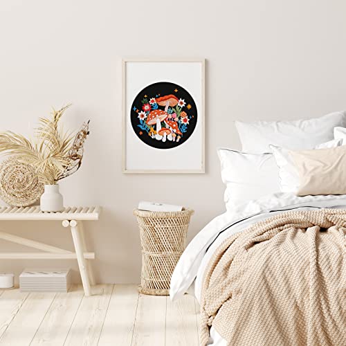 Louise Maelys Mushroom Embroidery Kit for Beginners, DIY Adults Needlepoint - color: kit-15