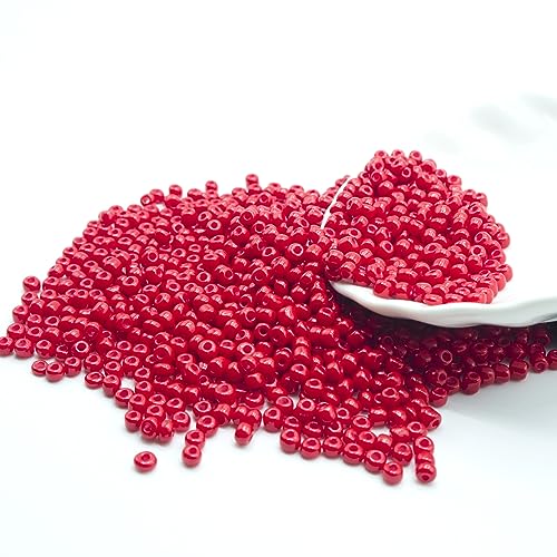 4mm Beads for Jewelry Making, 1000 Pcs Pony Beads Bulk for DIY Bracelet Earring Necklace Craft Supplies (Red) - color: Red