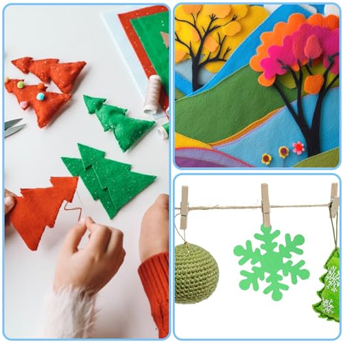 8"X12" Felt Sheets for Crafts, 18 PCS Thin Craft Felts Squares Sheets Stiff Sewing Felt Paper Non-Woven Felts Fabric Pads for DIY Art Craft Sewing Patchwork Projects Making, Green - color: Green
