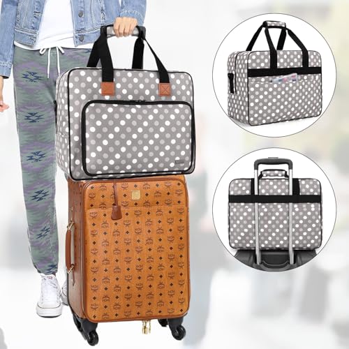 LUXJA Portable Tote Sewing Machine Bag, Gray Dots - color: Gray Dots
