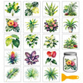 GLOBLELAND 18 Sheets Tropical Leaves Rub on Transfers Summer Leaf Transfer Stickers Decals UV DTF Cup Wraps for Furniture Vase Glass Bottle Table Decor - style: Tropical Leaves