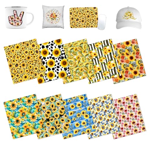 HTVSTD Yellow Sunflower Sublimation Transfer Ink Paper 10 Sheets 12 * 10in - color: Sunflower-10