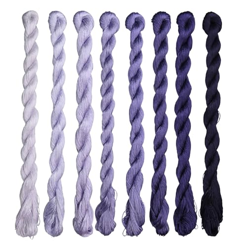 Natural 100% Silk Thread, Handmade Embroidery Thread Silk Floss 8 Colors 110m Each (87) - color: 87