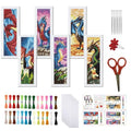 FREEBLOSS 6 Set Cross Stitch Bookmark Kit Stamped Cross Stitch Kit Western Dragon Embroidery Set with Instruction for Adults 8''x2.4'' - style: Dragon