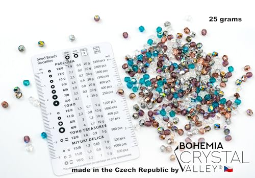 0.88oz (Approx. 300 pcs) Faceted Fire Polished Round Glass Beads 4mm (0.16in), Czech Republic Bohemian Glass Transparent Mix - color: Mix 03 Transparent AB