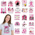 Dazoratix Breast Cancer Iron on Transfers - 20 Sheets Awarenes Halloween DTF Ready to Press Heat Patches Pink Ribbon Designs Vinyl Boo Stickers Decals for Women T Shirts Clothes Bag Applique DIY Craft - style: Breast Cancer Awareness