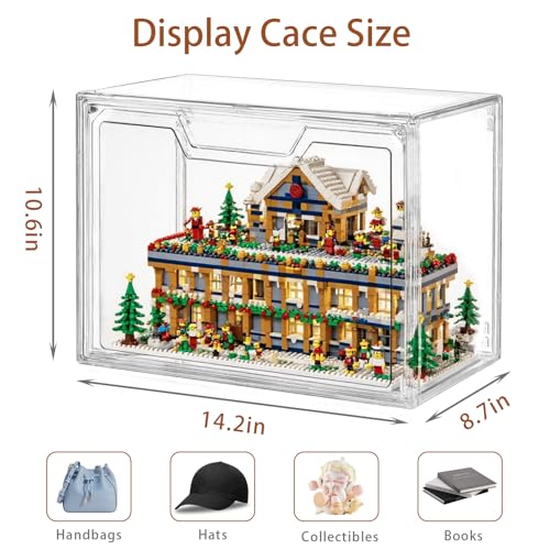 Stackable Acrylic Display Case,Clear Storage Bins with Lid for Collectibles - size: 5pack