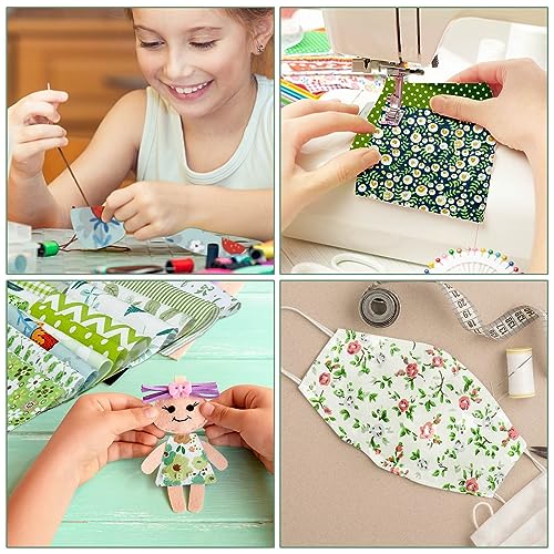 Ganeen 500 Pcs Cotton Fabric Squares Precut for Quilting,Green Floral - color: Green Floral