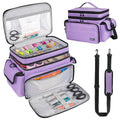 LEFOR·Z Large Sewing Supplies Organizer Bag(13 x 8 x 9 in),Sewing Basket - color: Purple