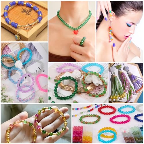XSEINO 5700PCS 4mm Round Glass Beads for Jewelry Making, 23 Colors Crystal Beads for Bracelets Jewelry Making and DIY Crafts - color: 4mm Glass Beads