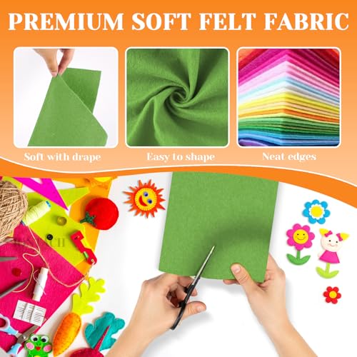 IONTACH 9" X 12" Felt Fabric Sheets 1.6mm Thick (12 Packs, Moss Green) - color: Moss Green