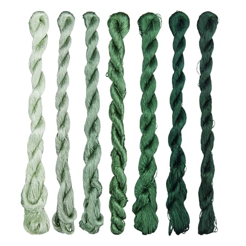 Natural 100% Silk Thread, Handmade Embroidery Thread Silk Floss 7 Colors 110m Each (19) - color: 19