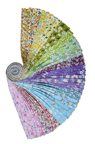 100% Cotton Jelly Roll Fabric Strips for Quilting and Sewing -Flowering - color: Flowering Season