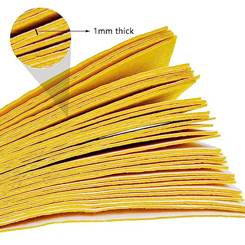 Jtnohx Self Adhesive Felt Sheets Adhesive Backed Felt Fabric Yellow 33Pcs - color: Yellow